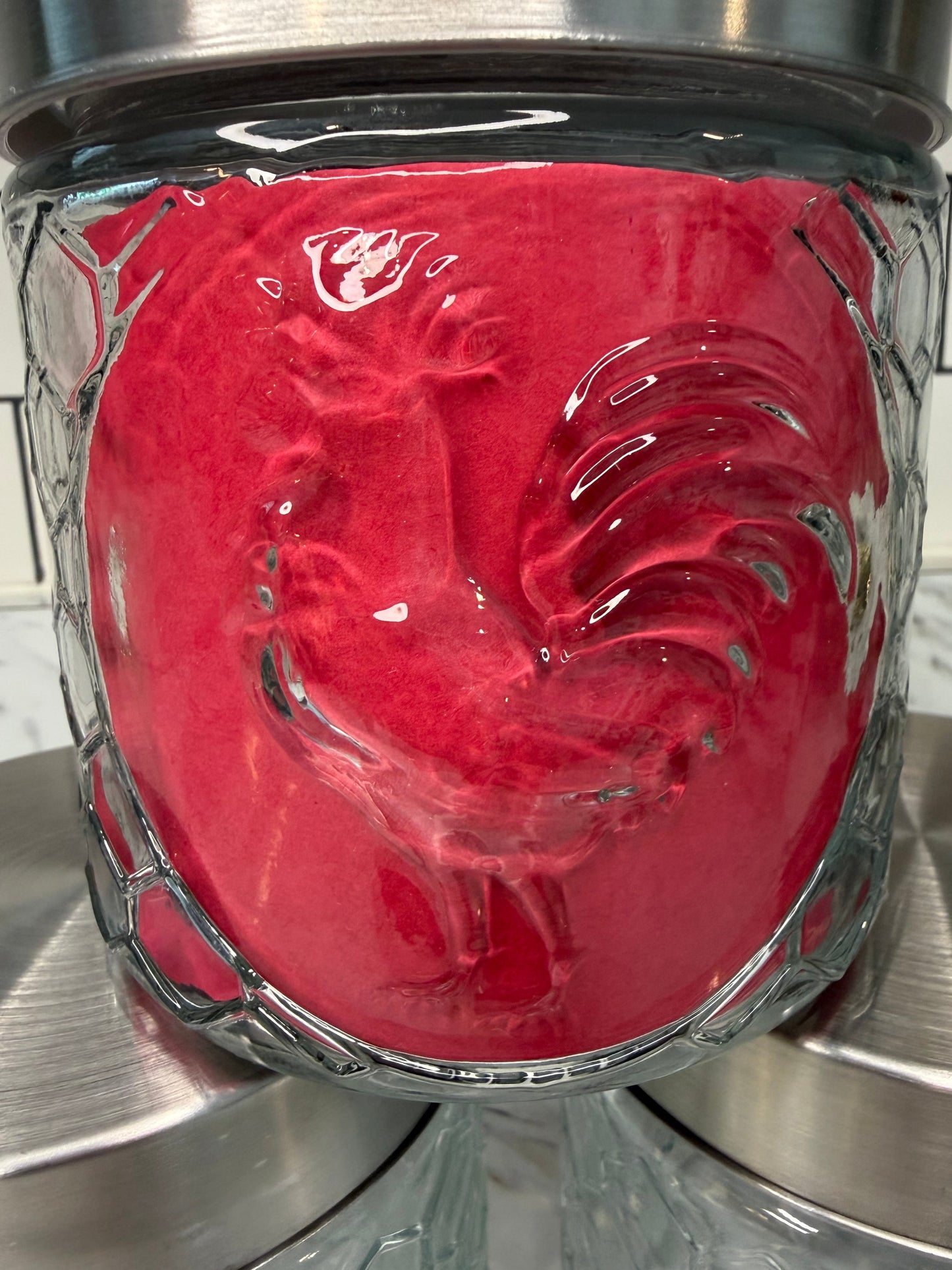 Set of 3 Vintage Clear Glass Rooster Canister Jars – Farmhouse Kitchen Storage