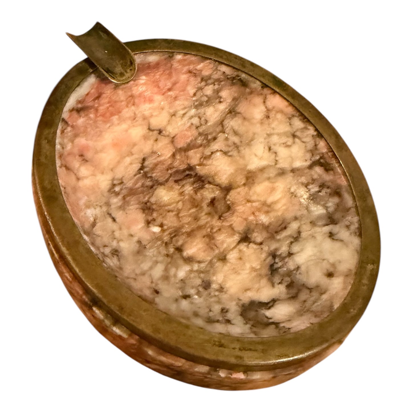 Italian Alabaster Vintage Table Lighter & Ashtray Smoking Set