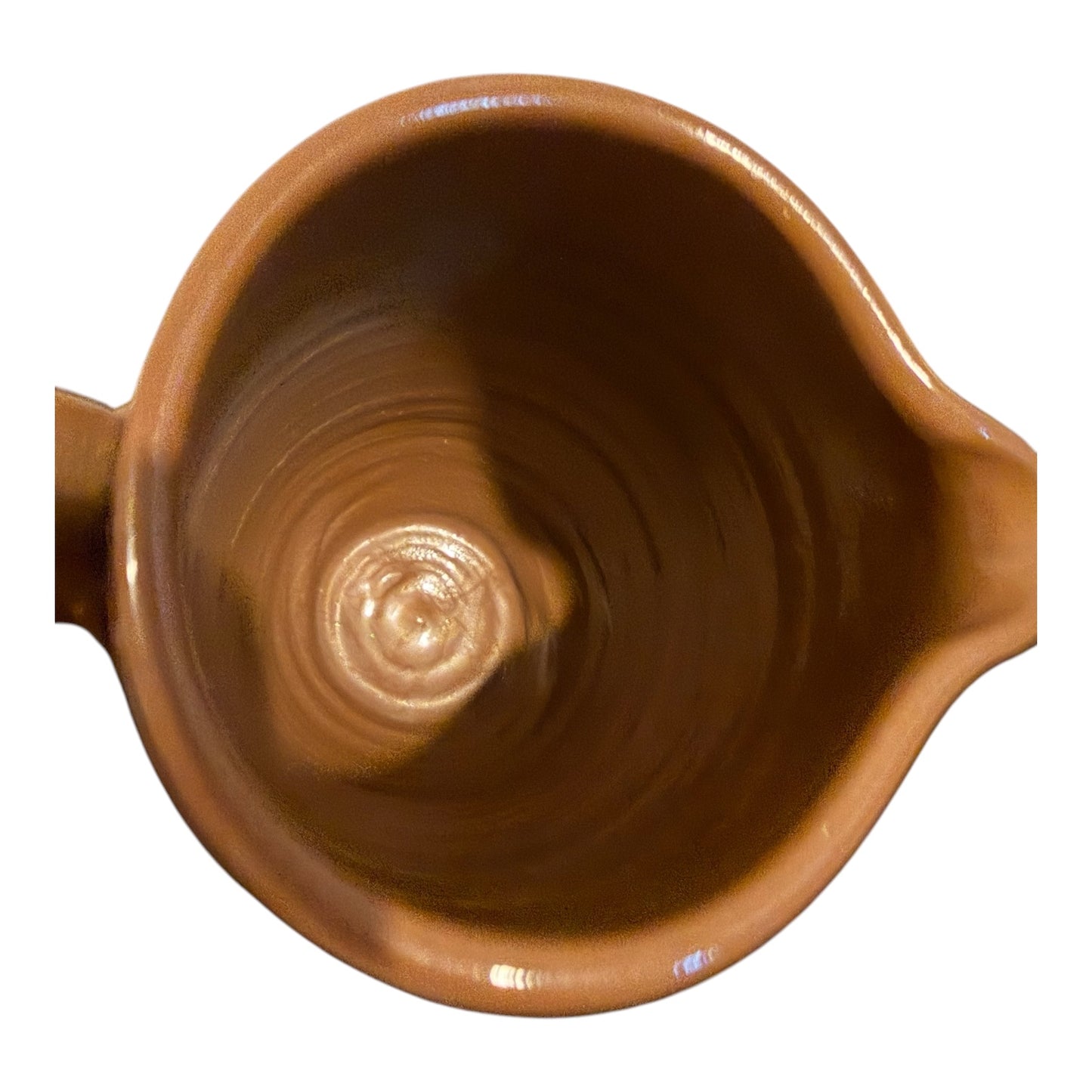 Williamsburg Pottery Factory WPF Stoneware Pitcher – 2002 Vintage - Brown Glaze with Blue Floral Detail
