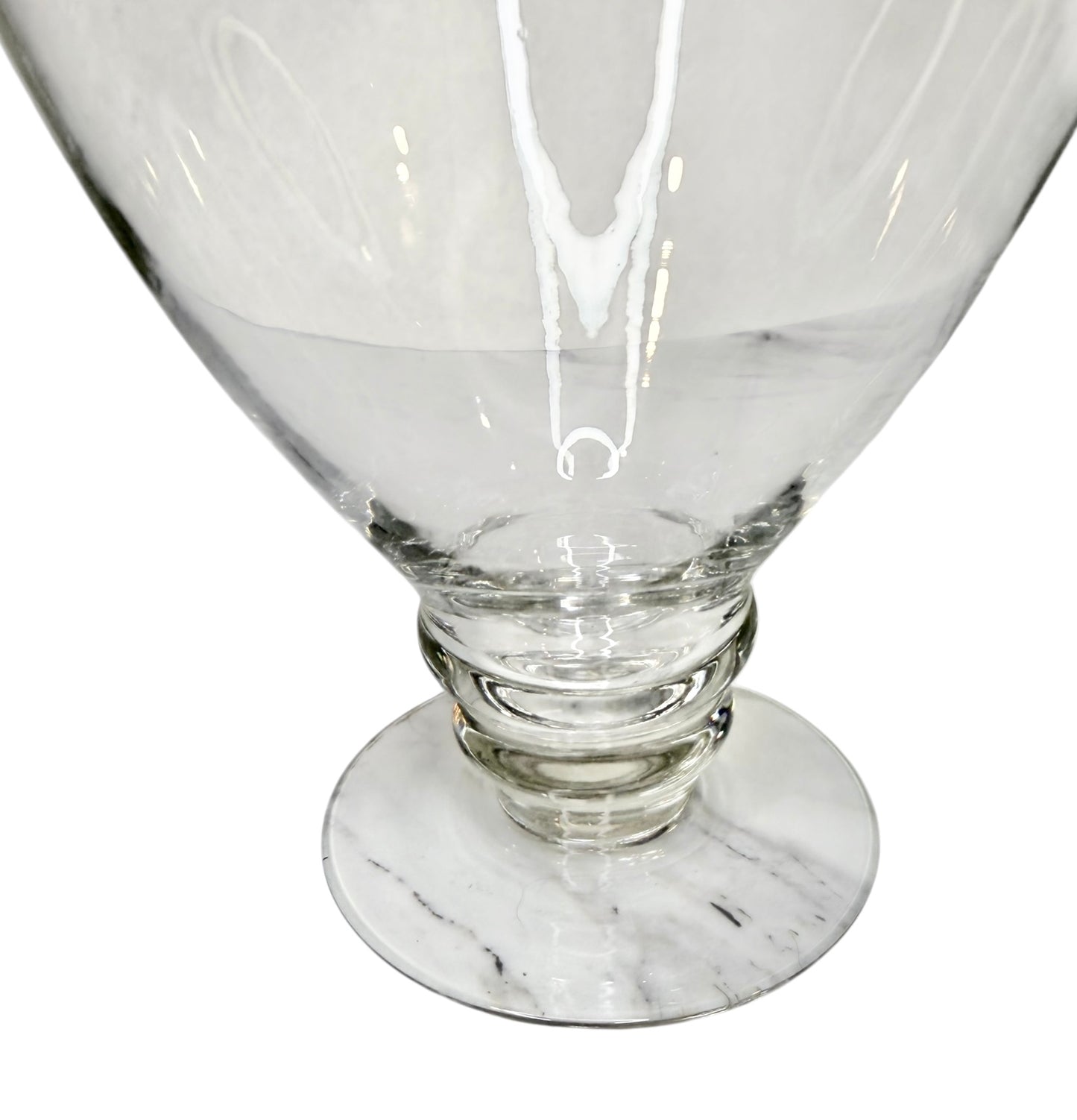 Large 16” Hand-Blown Glass Apothecary Jar with Lid – Footed Candy Jar | Vintage-Style Display Vessel