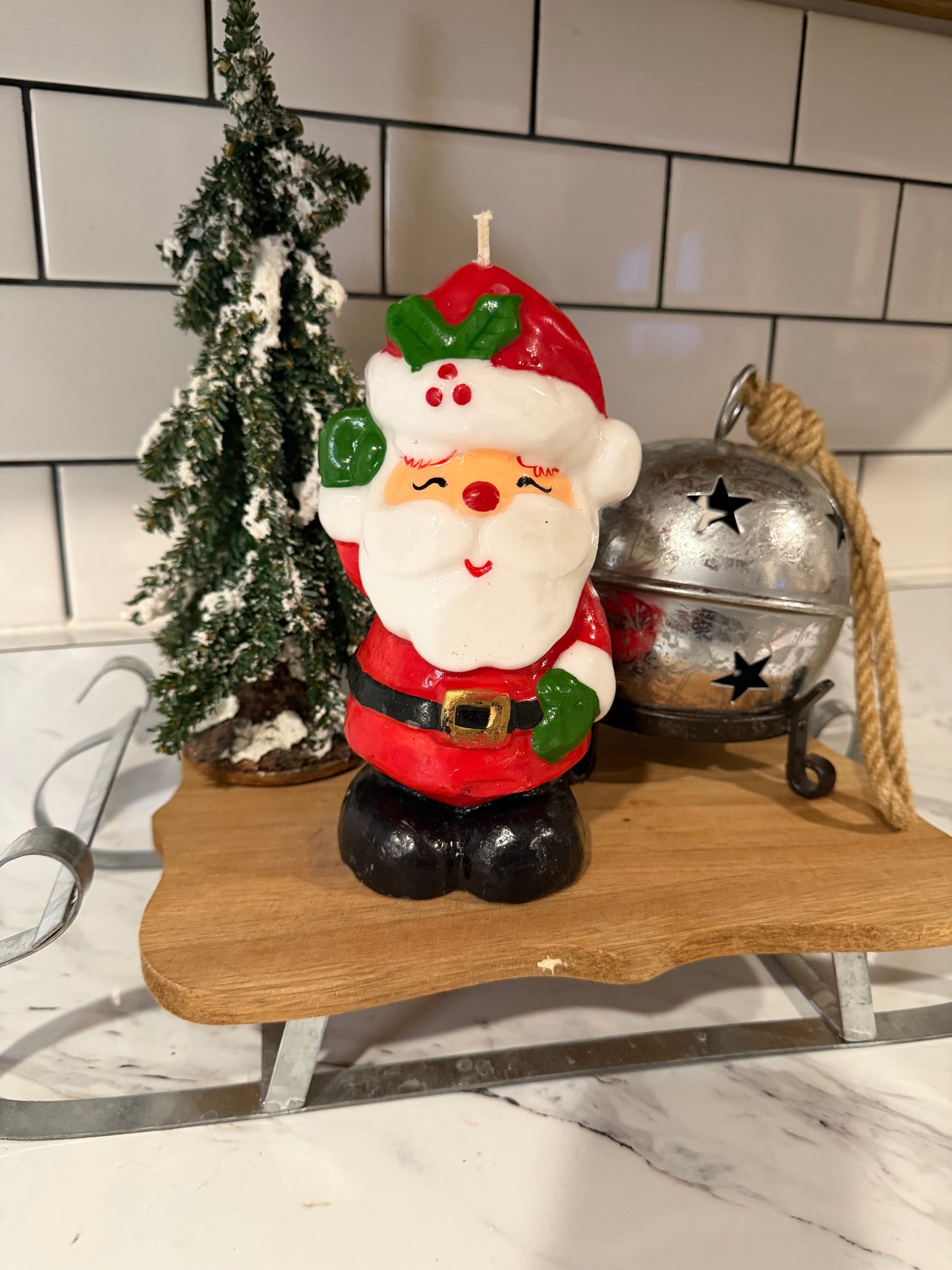Vintage Santa Candle – 7½” Tall Holiday Collectible