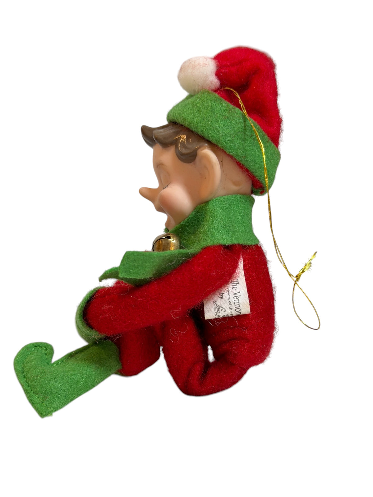 Annalee 2013 Winking Christmas Knee-Hugger Elf – Red & Green Felt -5”