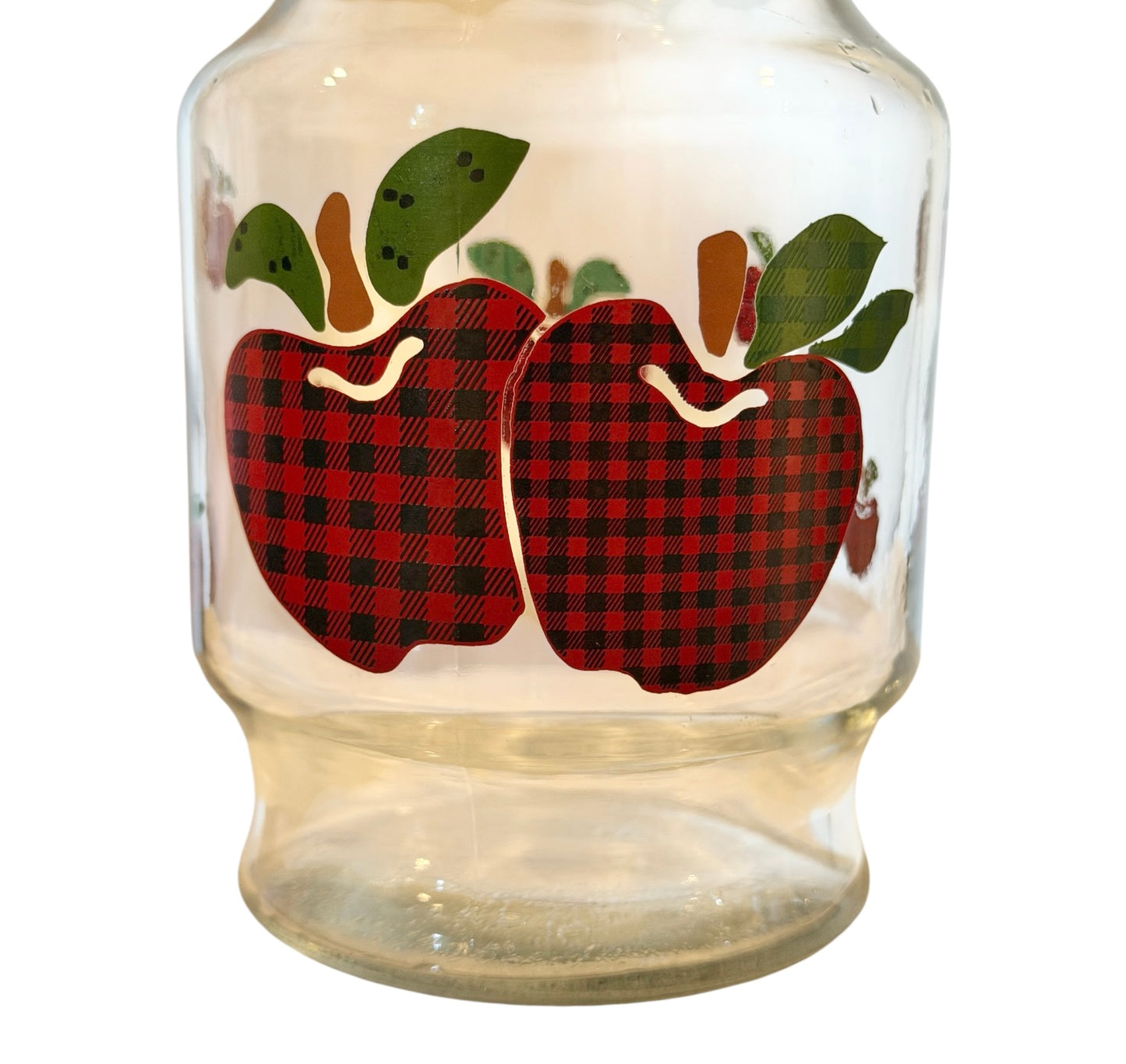 Anchor Hocking Applejack Plaid Apple Glass Vintage Juice Carafe – © IDI – Retro Country Kitchen