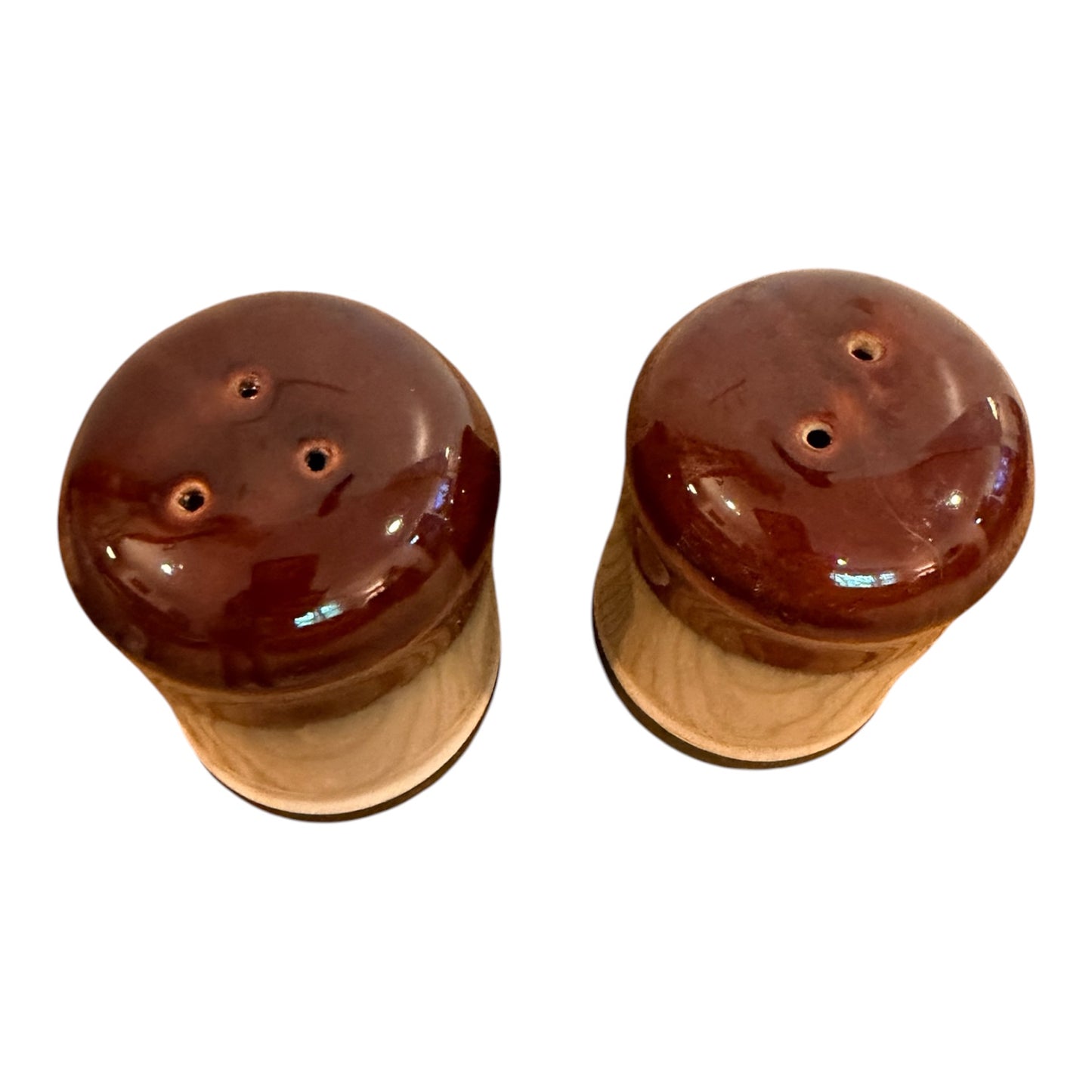 Sango Nova Brown Vintage Salt & Pepper Shaker Set – Rustic Ombre Stoneware – Japan
