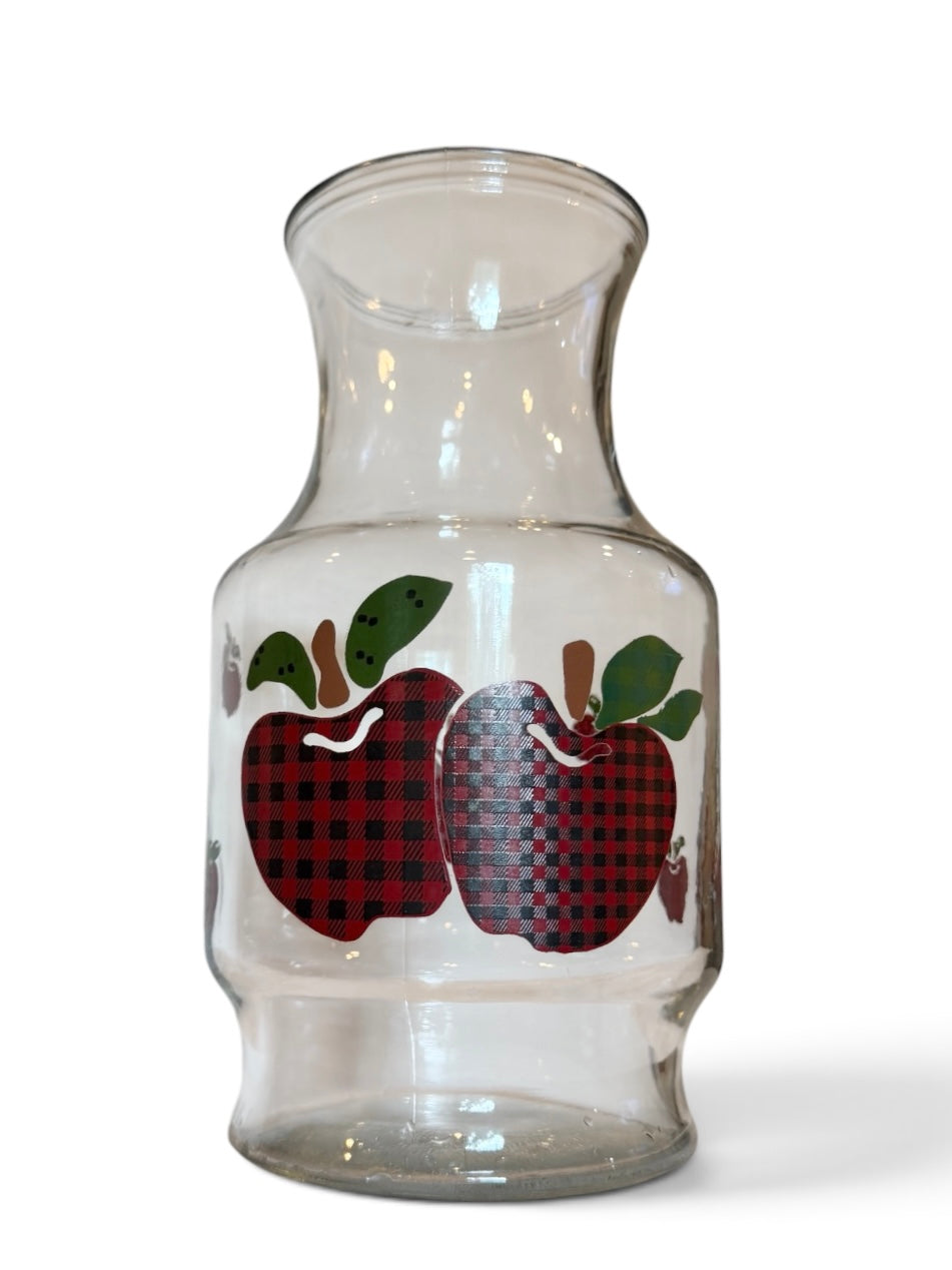 Anchor Hocking Applejack Plaid Apple Glass Vintage Juice Carafe – © IDI – Retro Country Kitchen