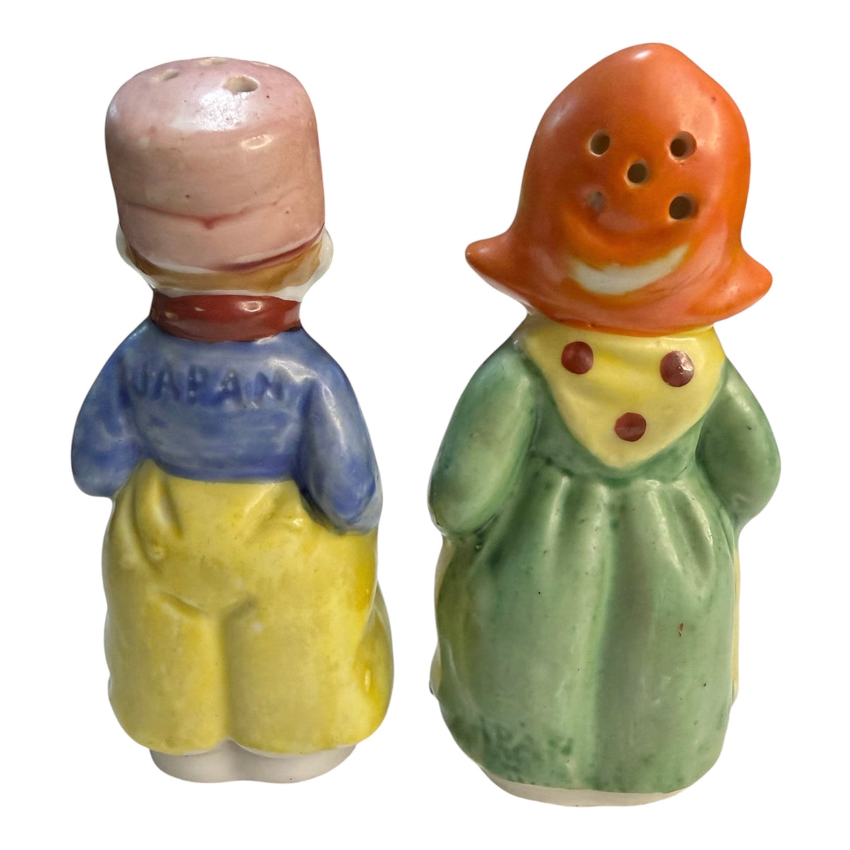 Mid-Century Dutch Boy & Girl Ceramic Salt & Pepper Shakers – Made in Japan