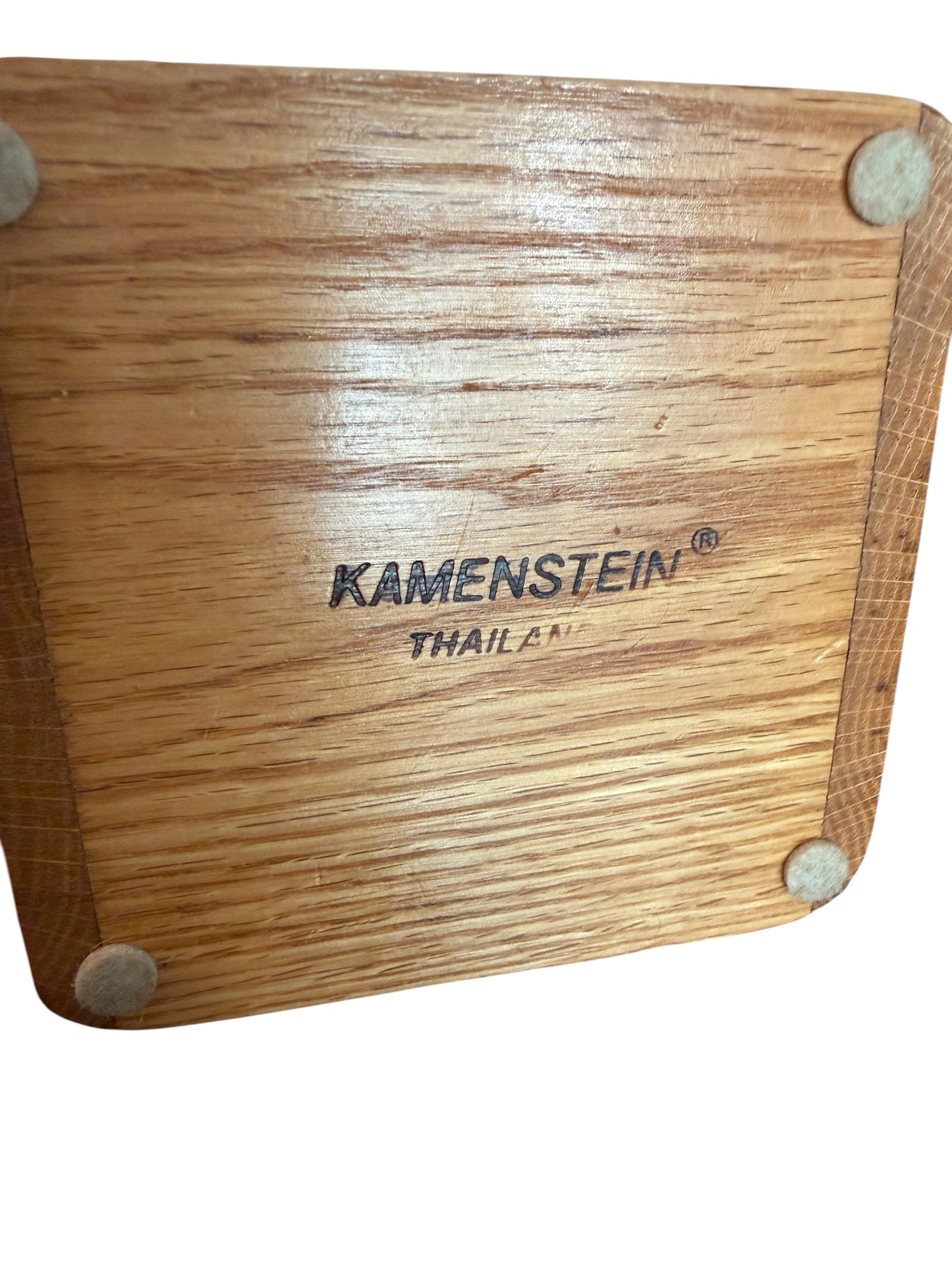 Mid-Century Teak & Cork Coaster Set with Holder | MCM Barware | Vintage