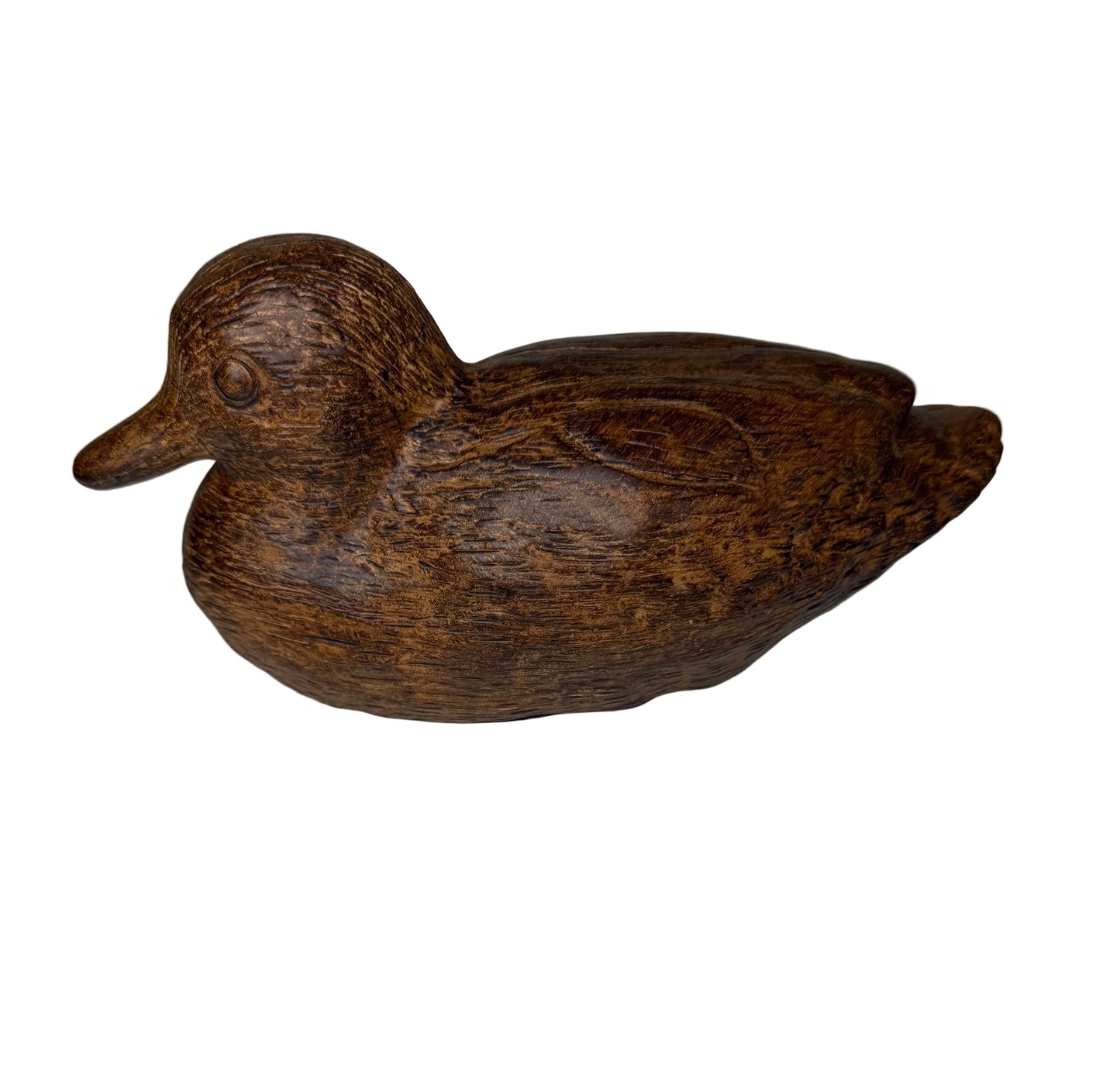Vintage Style Duck Figurine – Wood-Look Rustic Accent