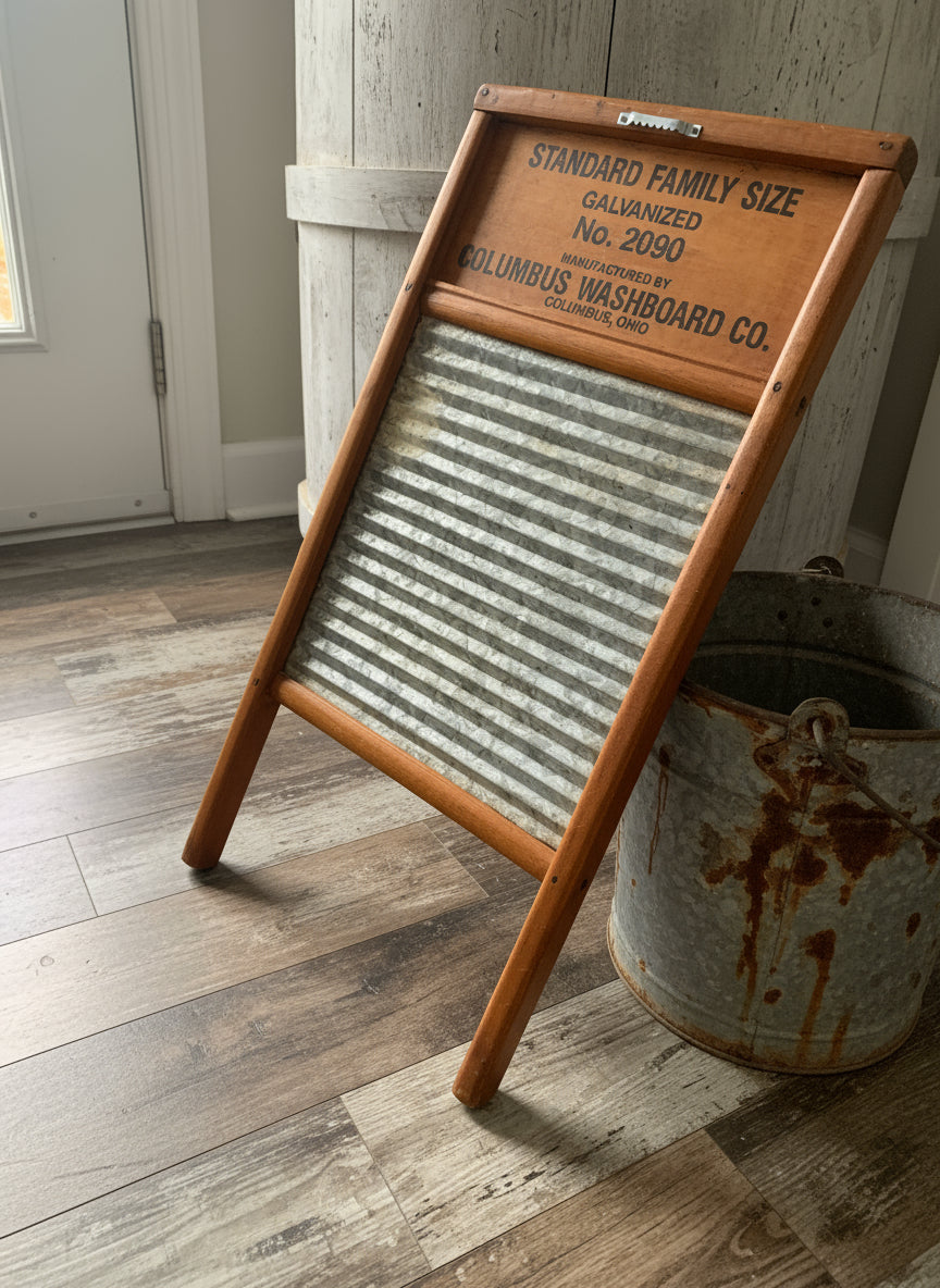 Vintage Sunnyland Handmade Washboard – Family Size, Made in Ohio
