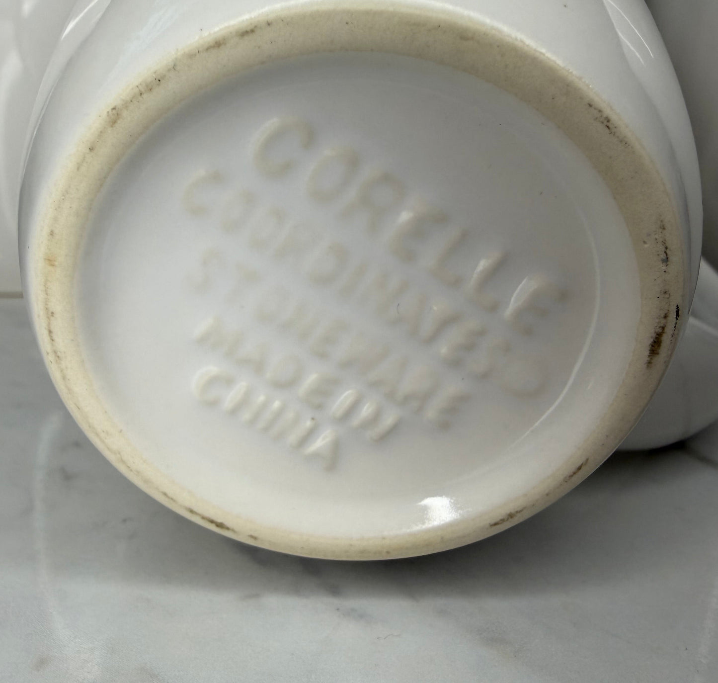 Set of 4 Corelle Coordinates Stoneware Mugs – Winter Frost White