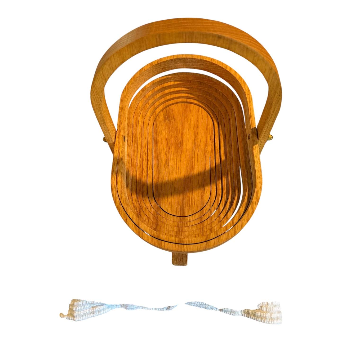 Collapsible Vintage Wooden Basket by C. Saw Crafts | Folding Wooden Fruit Basket & Trivet