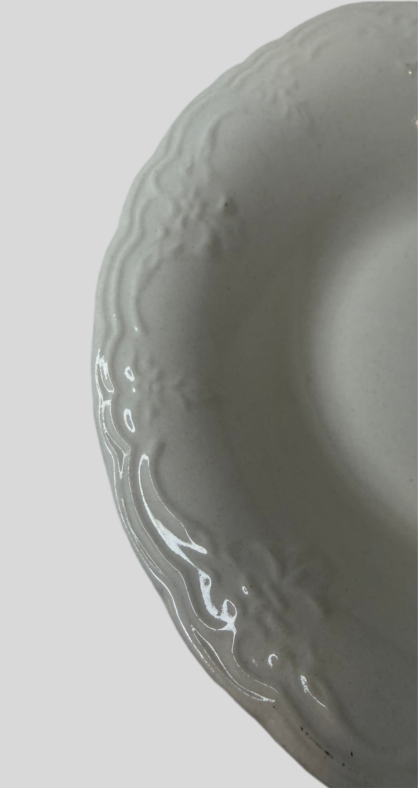 Philippe Richard Versailles White Embossed Bowl | Fleur-de-Lis China | Farmhouse Display