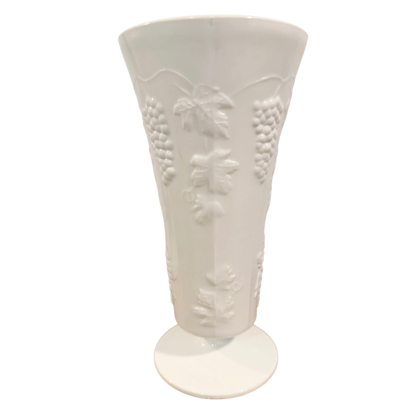 Indiana Glass | Vintage Colony Harvest Grape Milk Glass Vase – 10" Tall