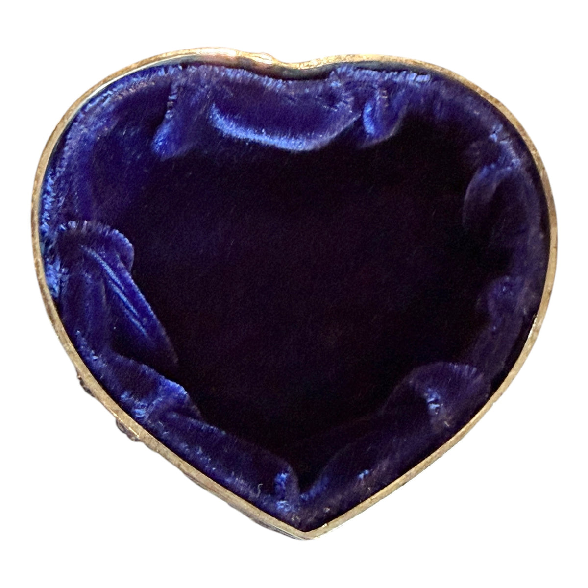 Silver-Plated Vintage Heart Trinket Box with Velvet Lining