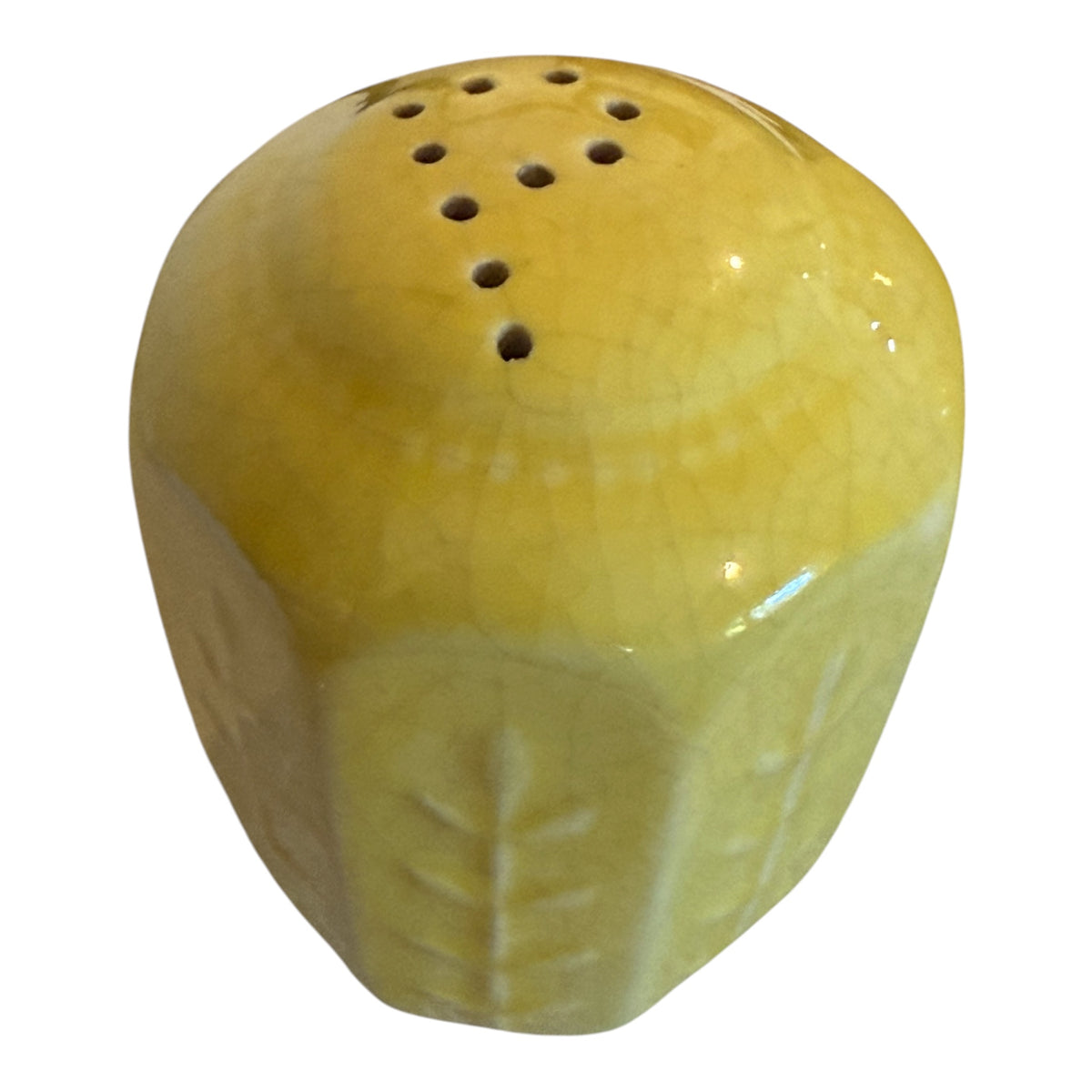 Shawnee Pottery Flower & Fern Yellow Salt & Pepper Shakers – 1940s