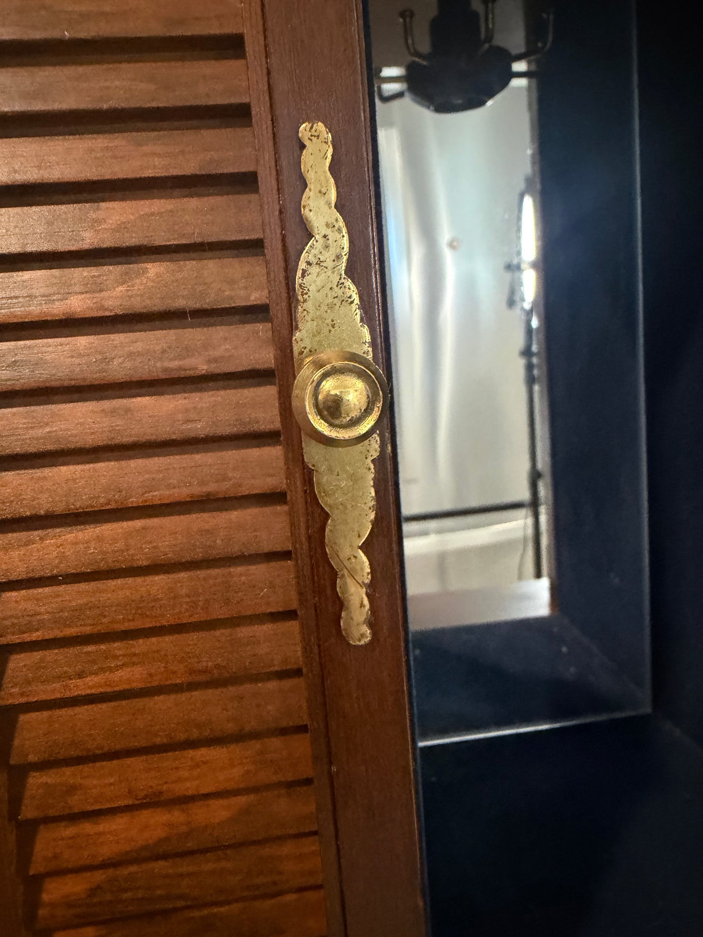 Vintage Solid Wood Musical Jewelry Box Armoire