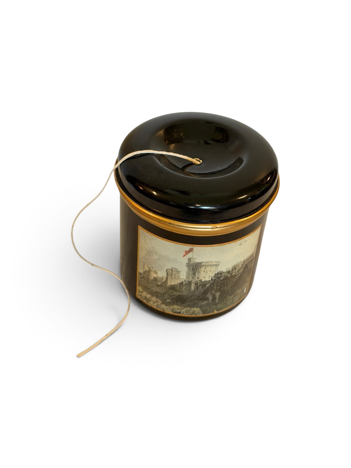 Lady Clare Windsor Castle String Dispenser – Vintage English Lacquered Tin Twine Holder - 1960s–1970s