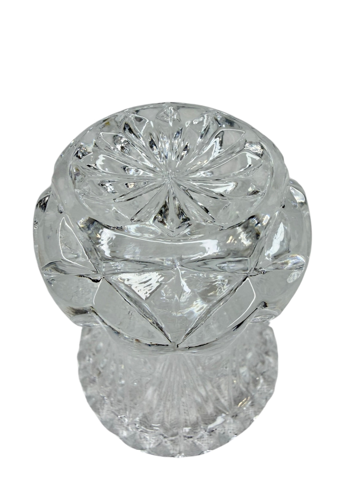 Vintage Clear Cut Crystal Miniature Bud Vase | Pineapple Base Toothpick Holder