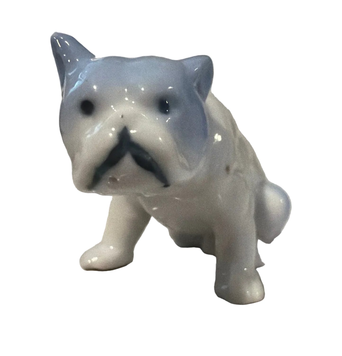 Miniature Vintage Ceramic English Bulldog Figurine – Possibly Made in Japan – 1.25” H x 2” L