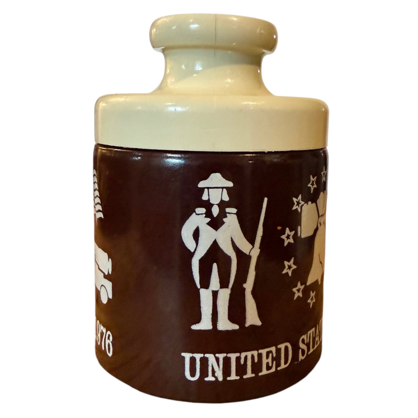1976 United States Bicentennial Mr. Mustard Glass Jar | Americana Eagle Commemorative Collectible