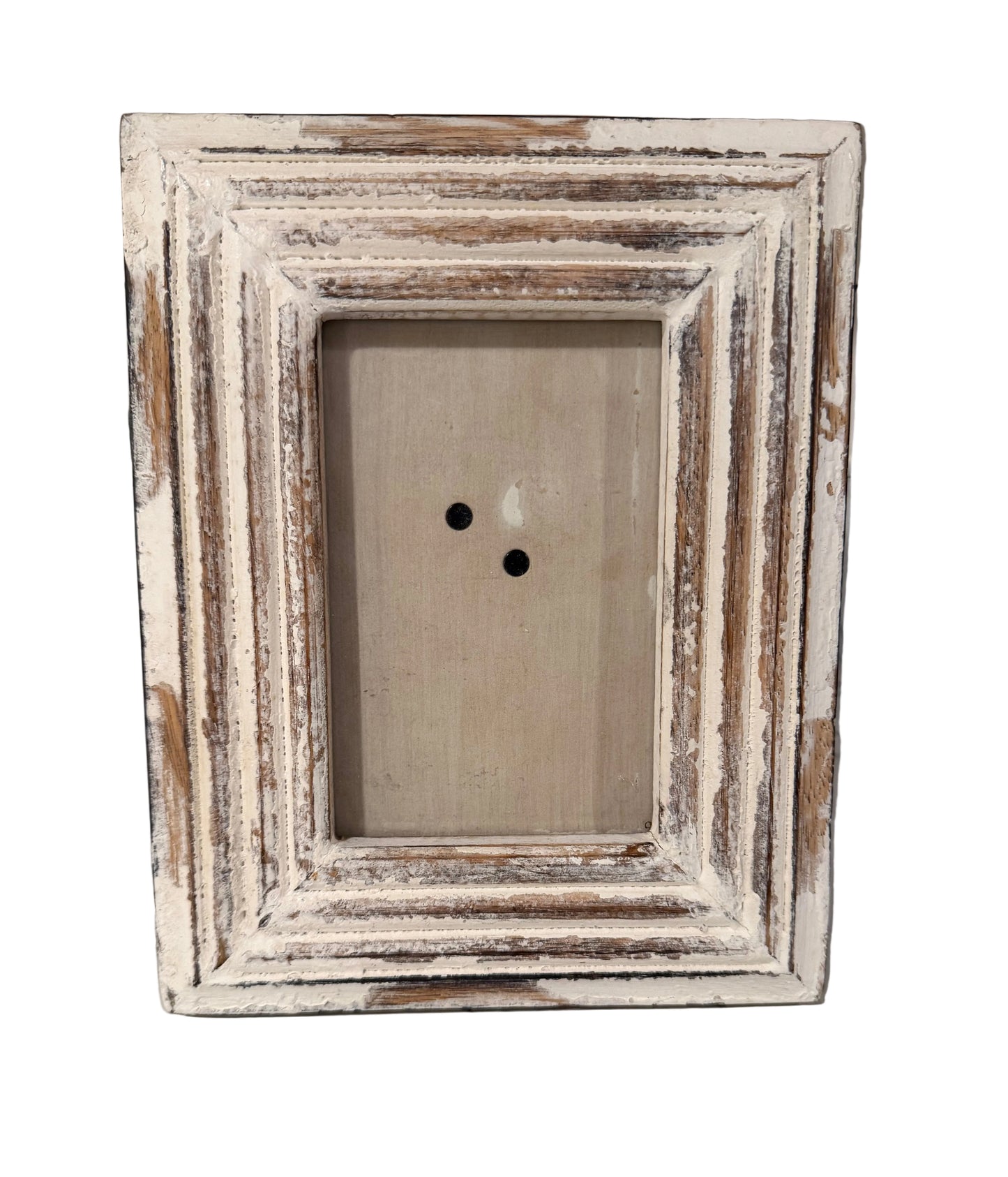 White Distressed Wood Frame – Farmhouse Rustic 4x6 Photo, 7 1/4” x 9 1/4”