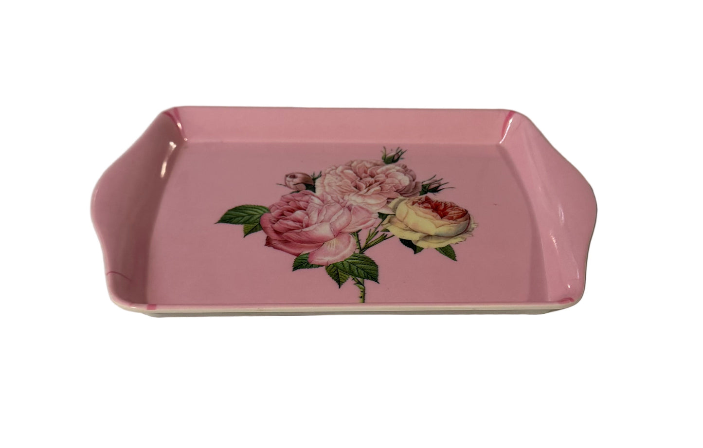 Vintage Pink Floral Melamine Tray