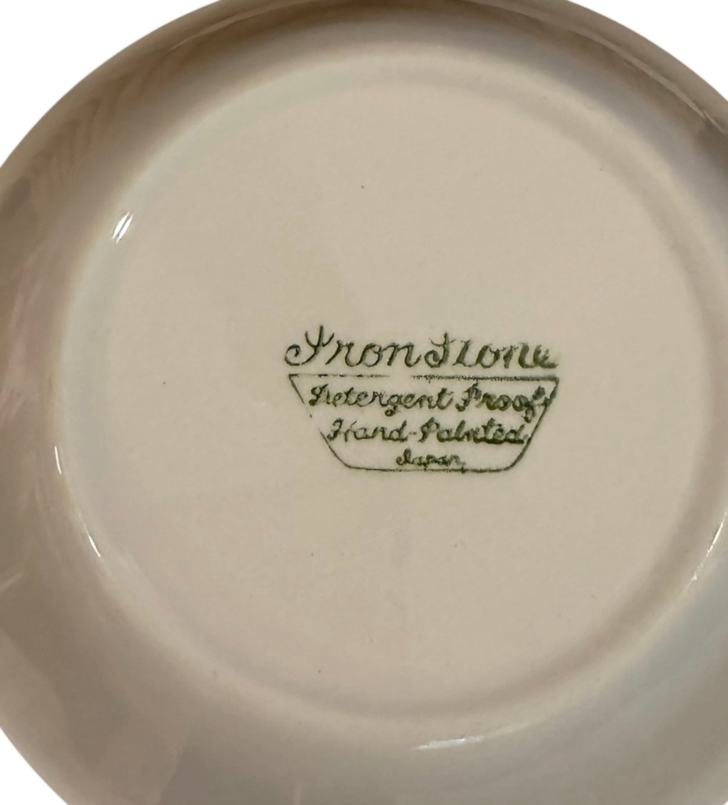 Set of 4 Vintage Rossini Genuine Ironstone Soup Bowls – Hand-Painted Floral Japan (1970s)