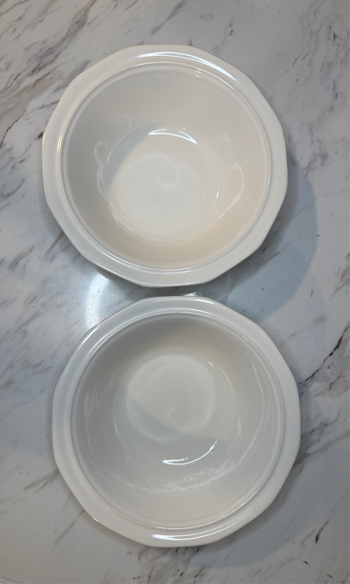 Vintage Set of 2 Pfaltzgraff Heritage White Round Vegetable Serving Bowls | Stoneware