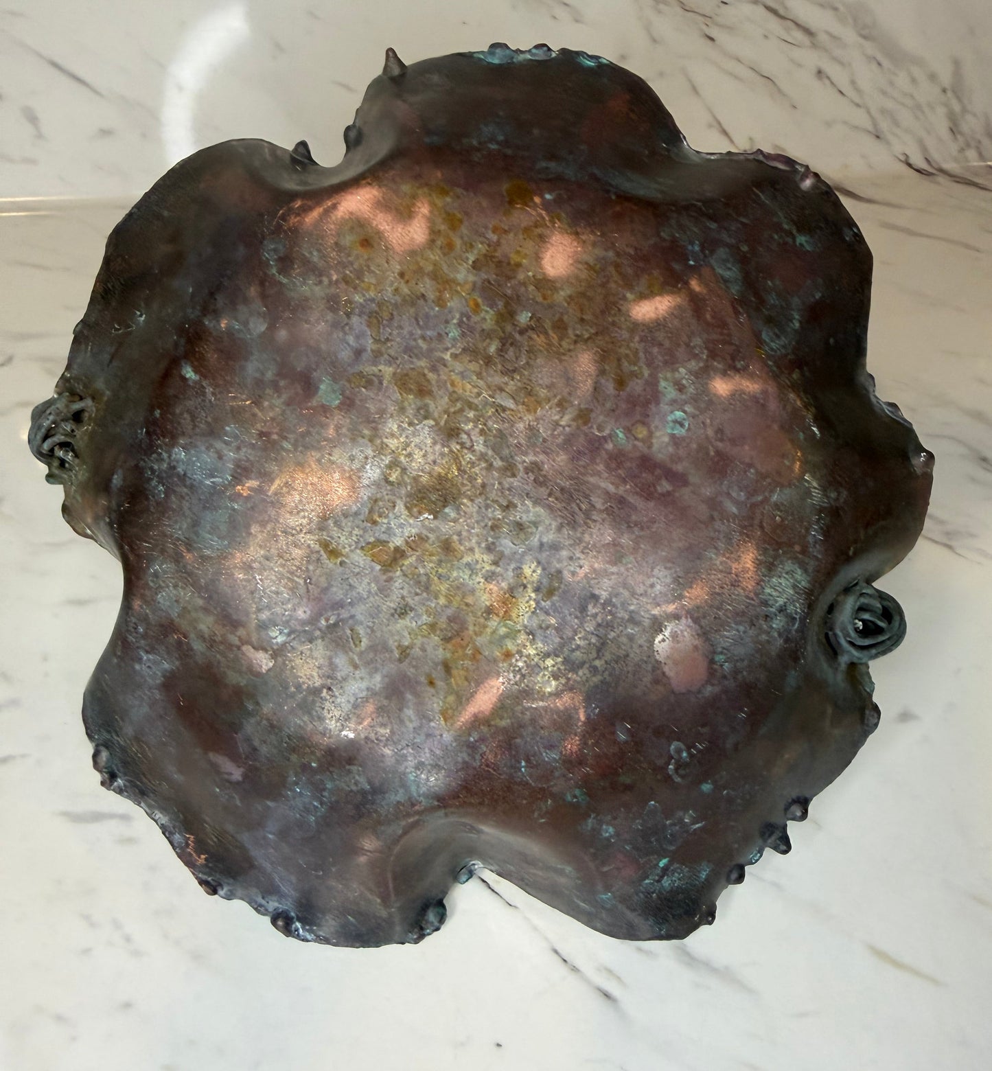 Solid Copper Basket — Heavy, Non-Magnetic, Naturally Patinated