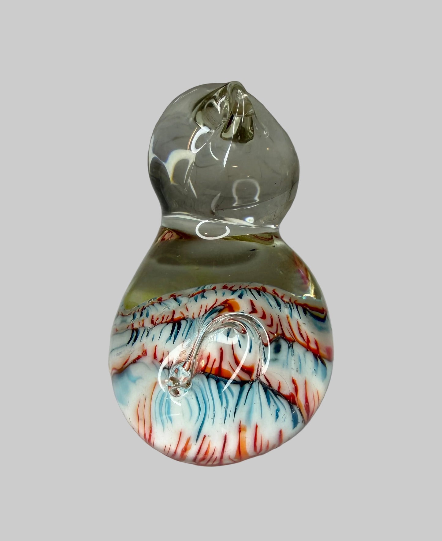 Millefiori Art Glass Cat Paperweight / Figurine