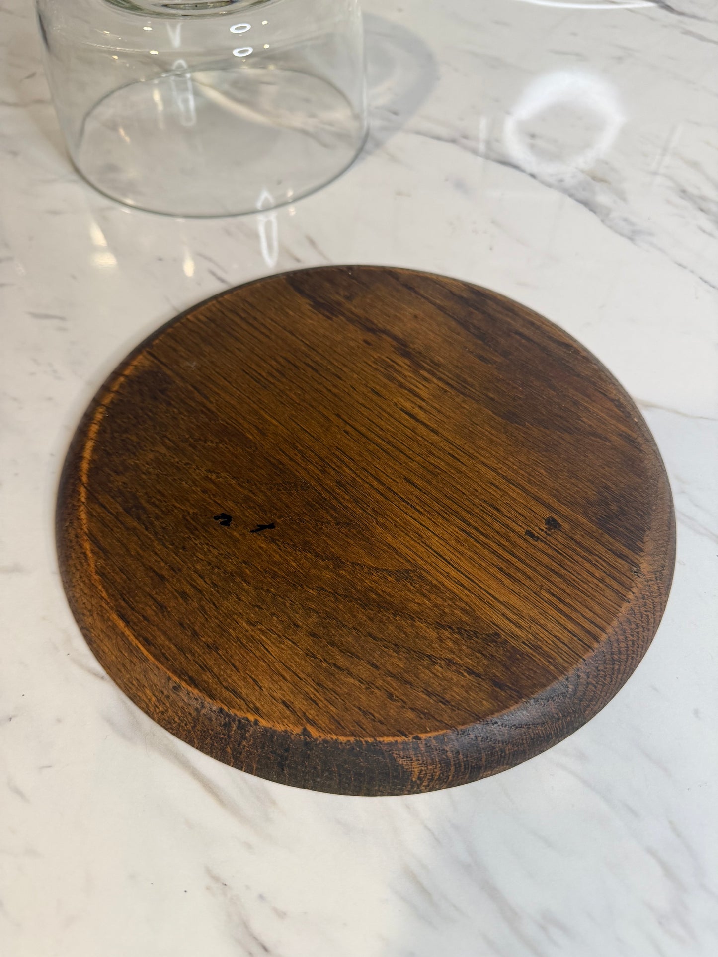 Vintage Cheese Board with Heavy Glass Dome & Solid Wood Base