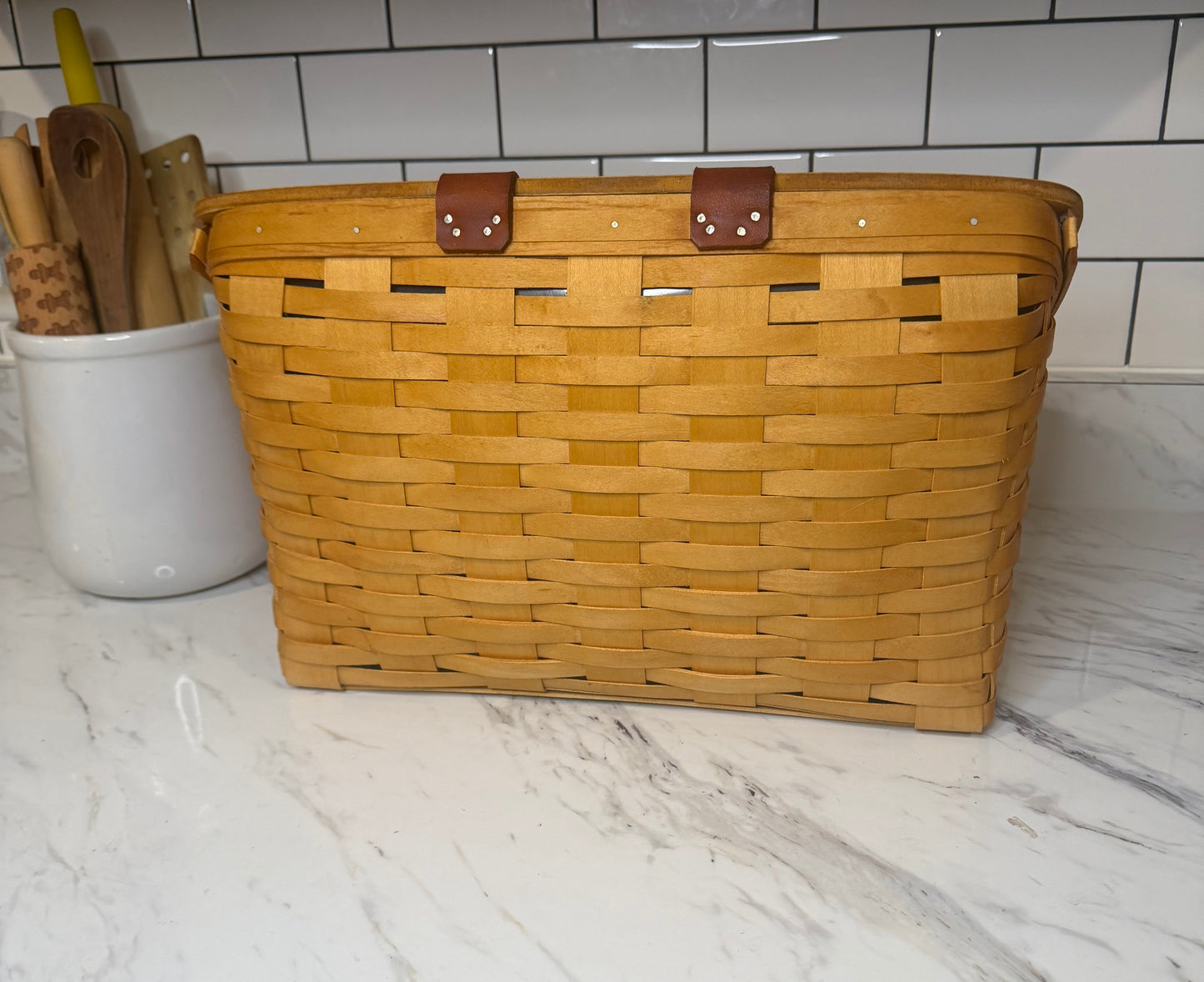 Vintage 1999 Royce Craft Bread Basket Box with Wood Lid