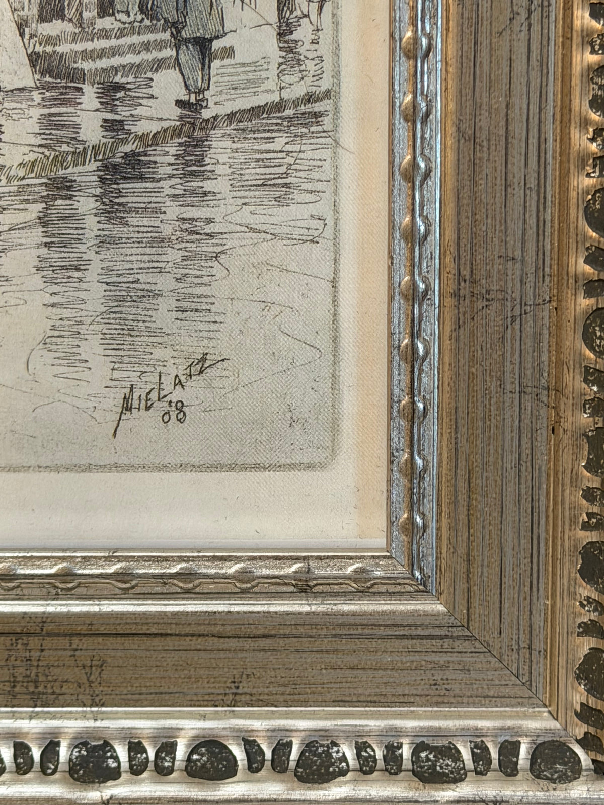 The Balcony, Pell Street NYC Framed Book Print | 1908 Mielatz Artwork | Flea & Frame Creation