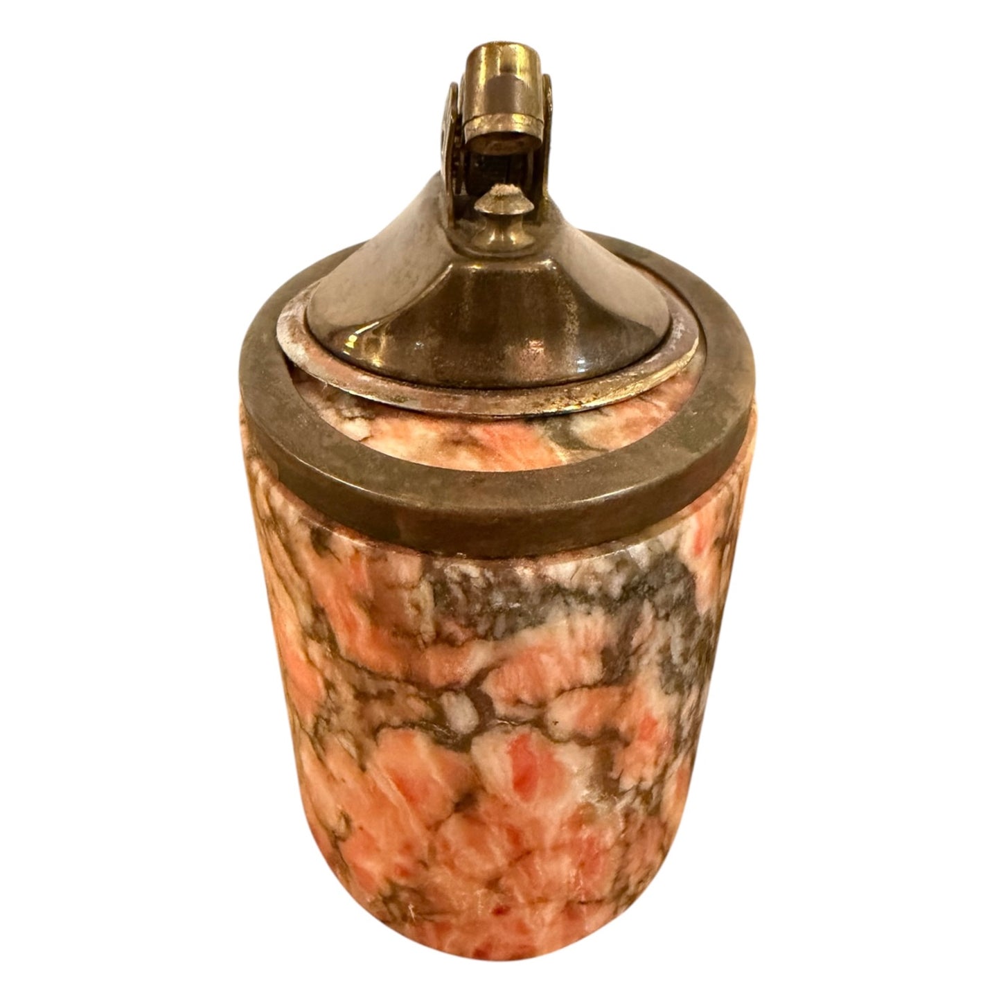 Italian Alabaster Vintage Table Lighter & Ashtray Smoking Set