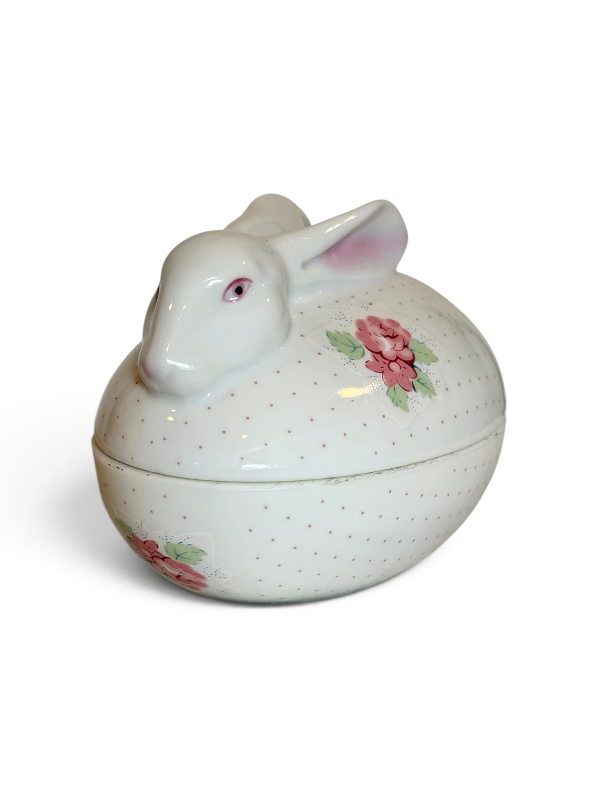 Andrea by Sadek Porcelain Rabbit Trinket Box – Japan Pink Floral Bunny Keepsake Box