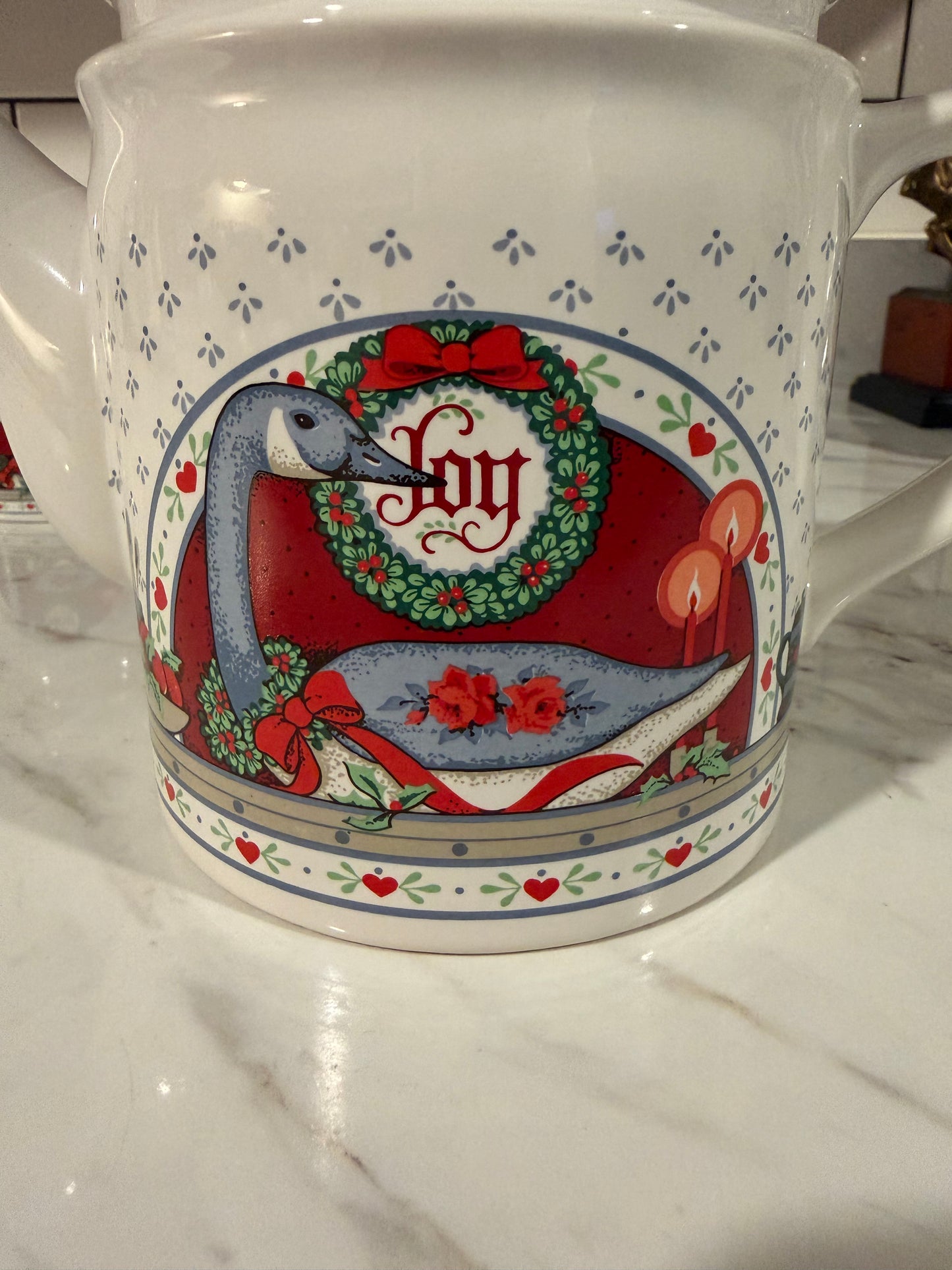 RARE 80’s-Goose Christmas Trenditions Teapot and Creamer
