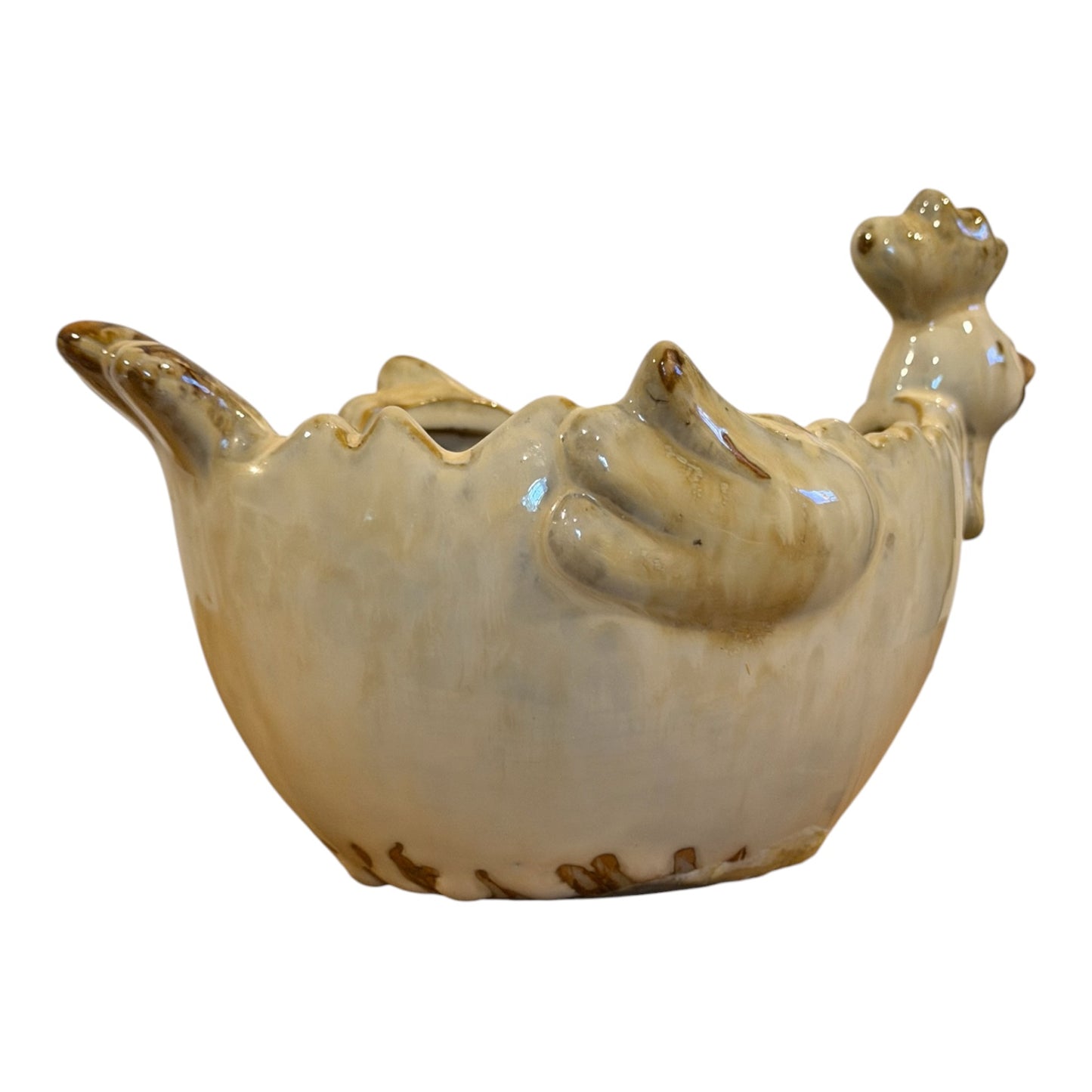 Ceramic Chicken Vintage or Vintage Style Egg Holder / Planter / Catch-All – Drip Glaze