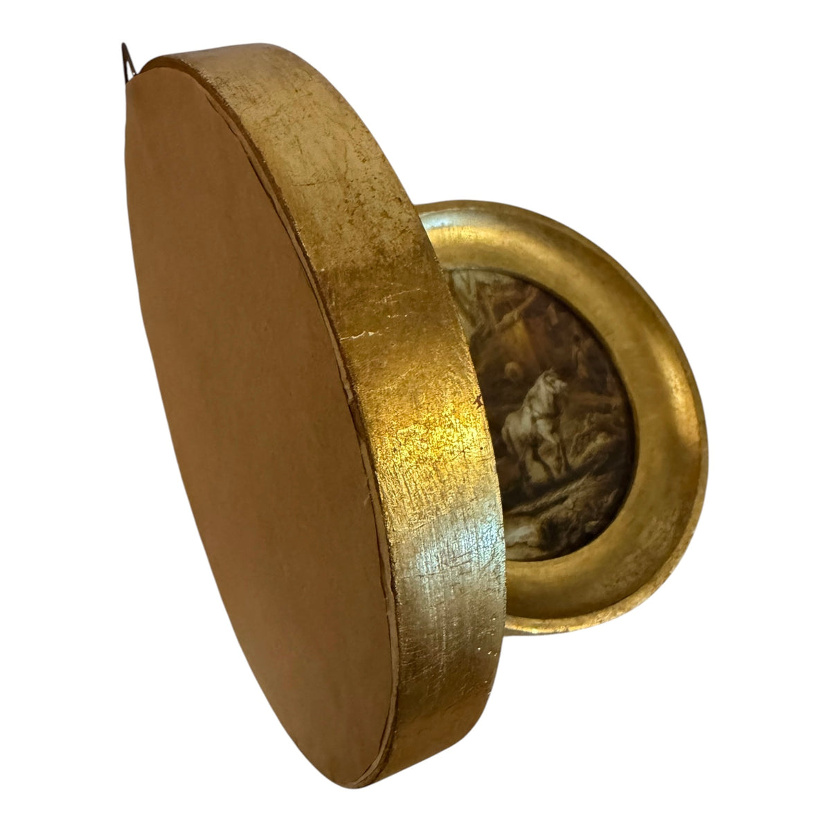 Gold Round Framed Dutch Landscape Art – Set of 2 | Flea & Frame Creations - 7”