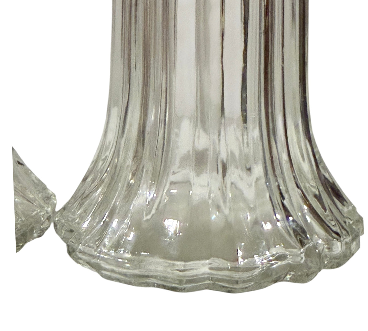 Leonard Crystal Vintage Salt & Pepper Shakers | Silver Plate & Pressed Crystal | Japan