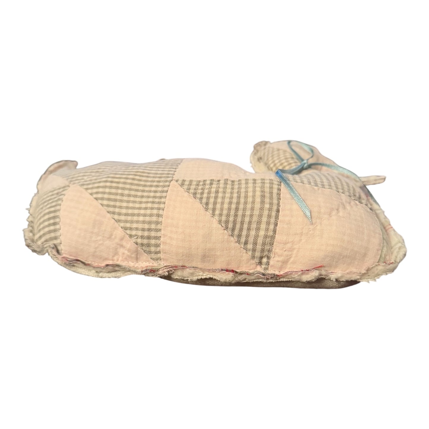 Small Handmade Patchwork Vintage Quilt Duck Pillow | Farmhouse Cottage Accent | Flea & Frame Original