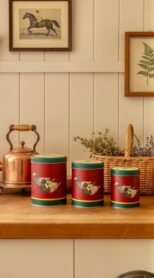 1980s Wang’s International Mallard Duck Nesting Tin Canister Set (Set of 3)