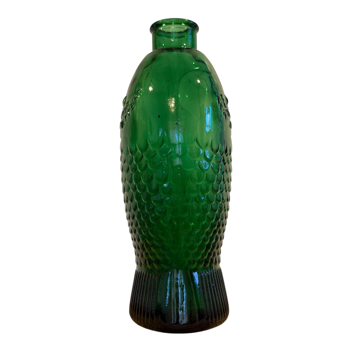 Wheaton Dr. Fisch’s Bitters Vintage Green Glass Fish Bottle – 7.5”