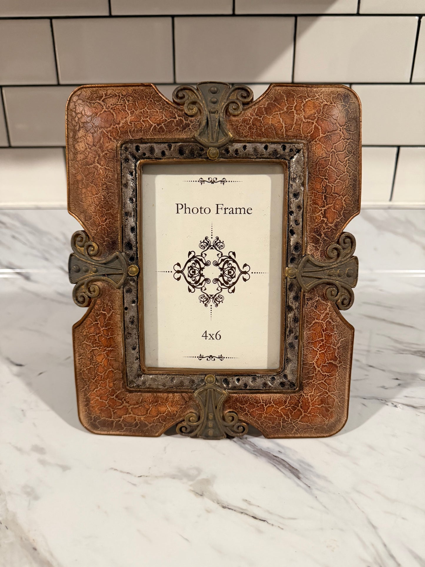 Vintage-Style Ornate Picture Frame | Bronze-Copper Finish | 4x6 Photo Holder