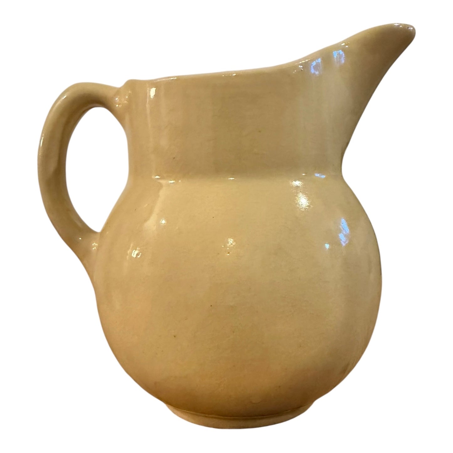 Watt Pottery Apple Pitcher | Hand-Painted Stoneware Creamer | 1950s Ohio Yellow Ware Kitchen Decor | Farmhouse Collectible