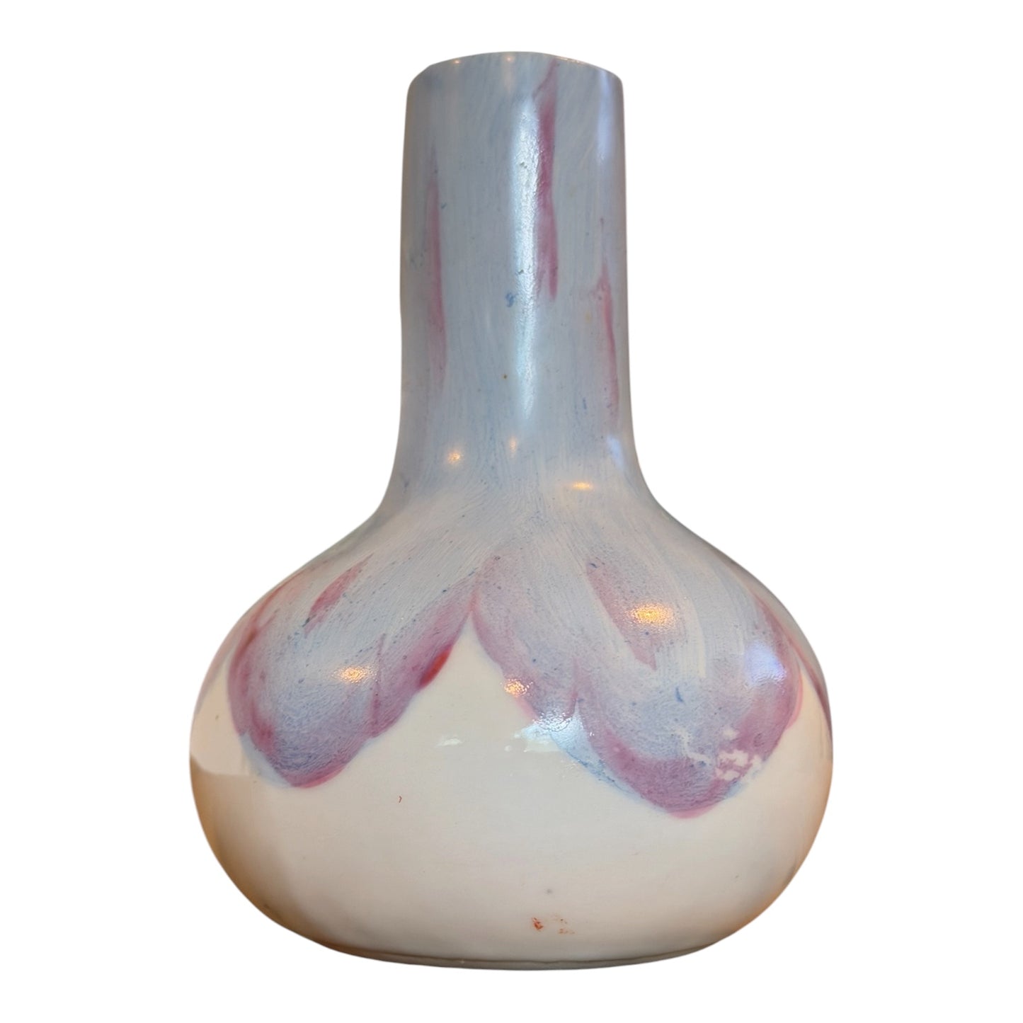 Occupied Japan Ceramic Bud Vase with Applied Porcelain Rose | Hand-Painted Floral Vase | 4.5”