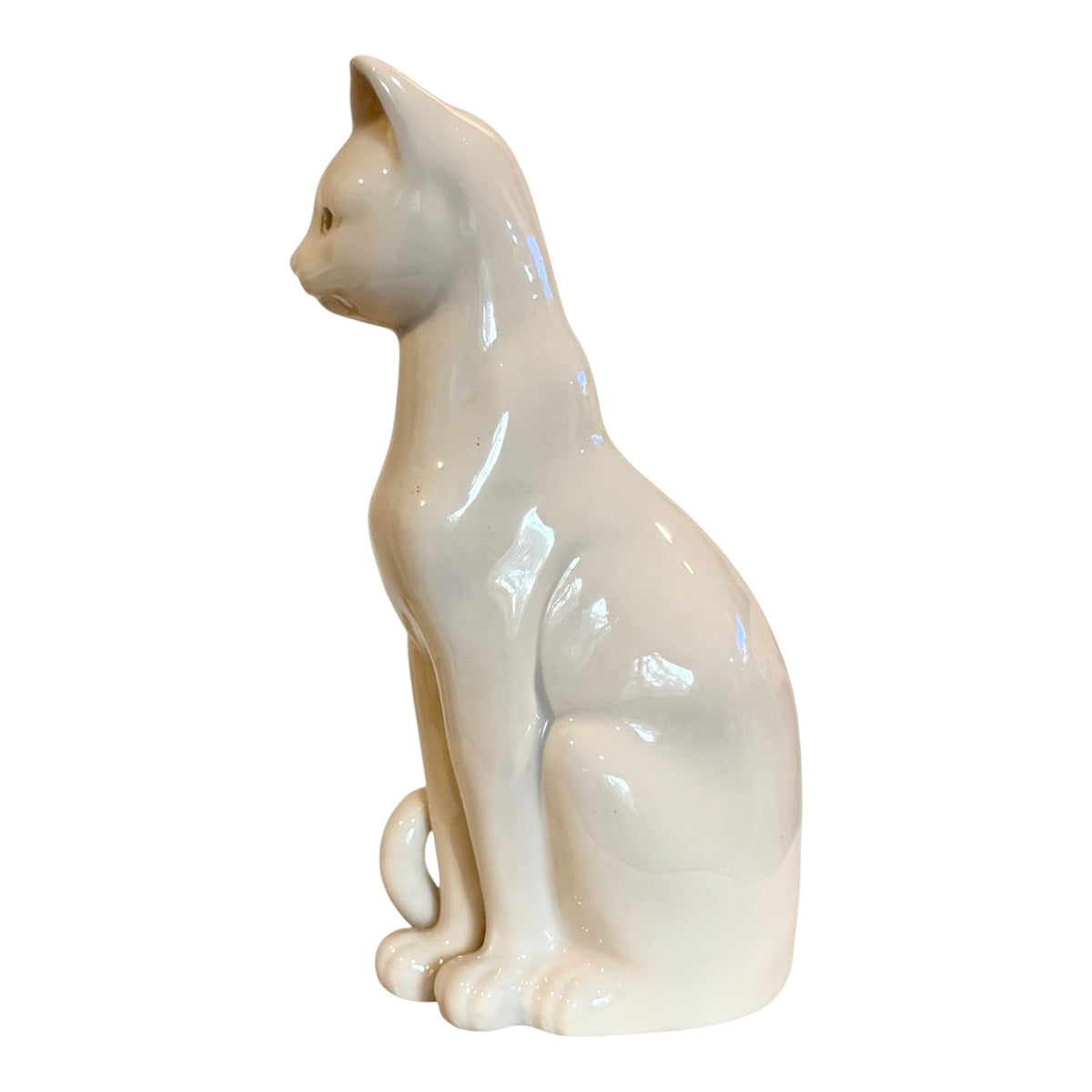 MCM White Porcelain Vintage Siamese Cat Figurine – 9”