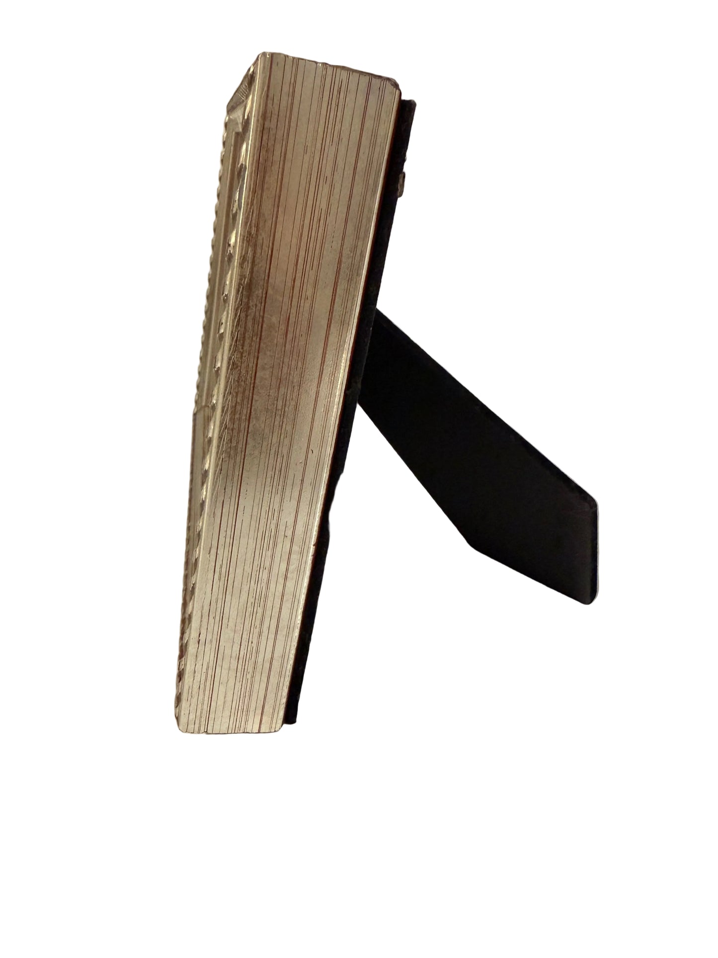 Vintage-Style Finch Illustration in Ornate Silver Frame