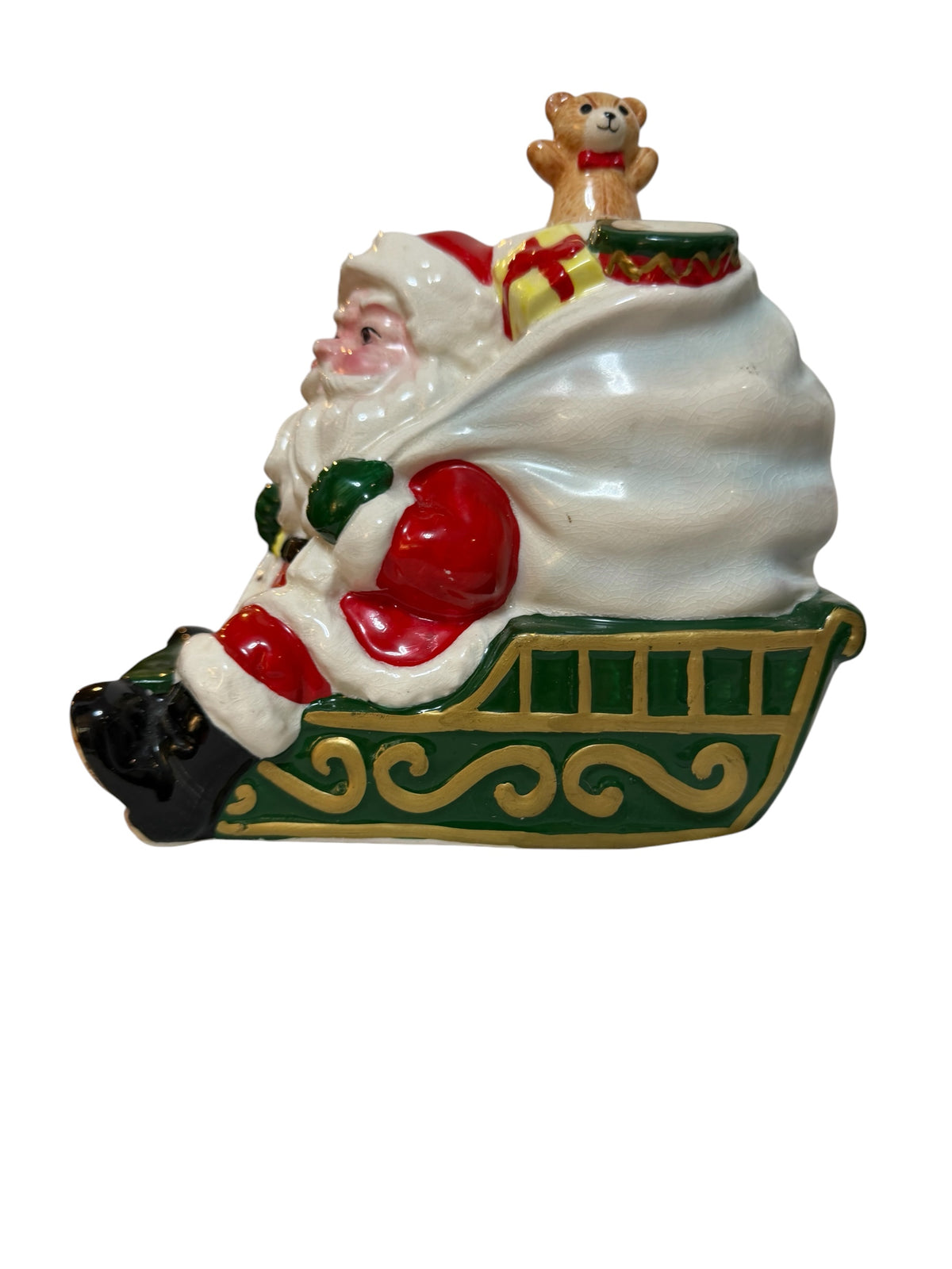Vintage Enesco Animated Santa Claus Sleigh Musical Box – Santa Claus Is Coming to Town