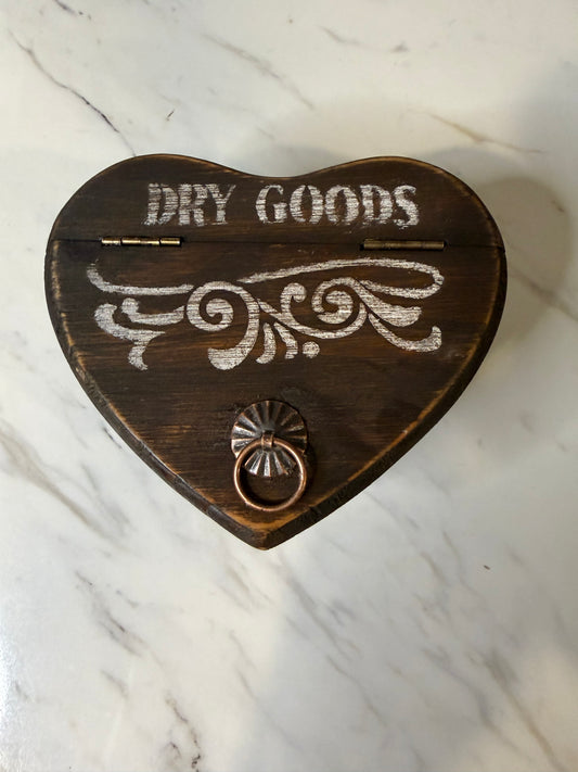 Rustic Wooden Heart-Shaped Box | “Dry Goods” Decorative Storage