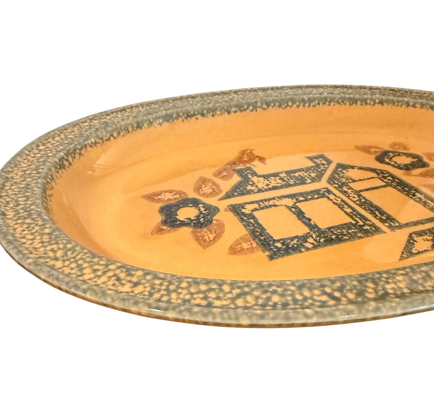 Pfaltzgraff “America” Oval Vintage Serving Platter – 14” Folk Art Stoneware (MAFA Collection)